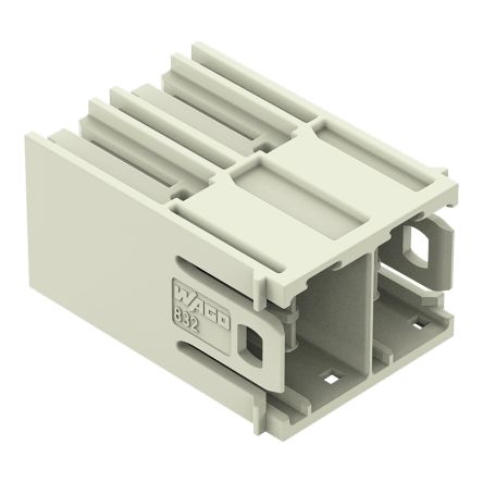 WAGO 832 Series Angled PCB PCB Header, 2 Contact(s), 10.16 mm Pitch, 1 Row, Shrouded