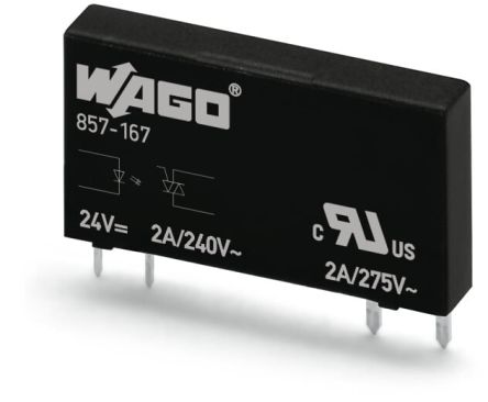 WAGO 857 Series Solid State Relay, 2 A Load, Plug-in Mount, 240 V ac/dc Load