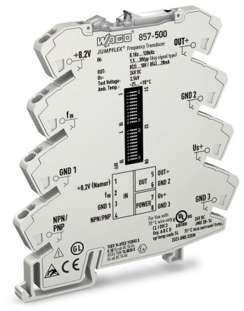 WAGO 857 Series Signal Conditioner, Frequency Input, Current/Voltage Output, 24V dc Supply, IECEx, ATEX