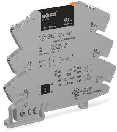 WAGO 857 Series Solid State Relay, 1 A Load, DIN Rail Mount, 230 V ac/dc Load