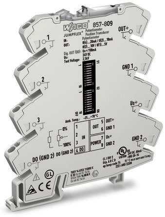 WAGO 857 Series Signal Conditioner, Temperature Input, Current/Voltage Output, 24V dc Supply, ATEX, IECEx