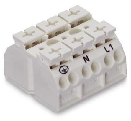 WAGO 862 Series Terminal Strip, 3-Way, 12AWG, 20 AWG Wire, 32A Cage Clamp