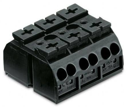 WAGO 862 Series Terminal Strip, 3-Way, 12AWG, 20 AWG Wire, 32A Cage Clamp