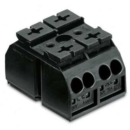WAGO 862 Series Terminal Strip, 2-Way, 12AWG, 20 AWG Wire, 28A Cage Clamp