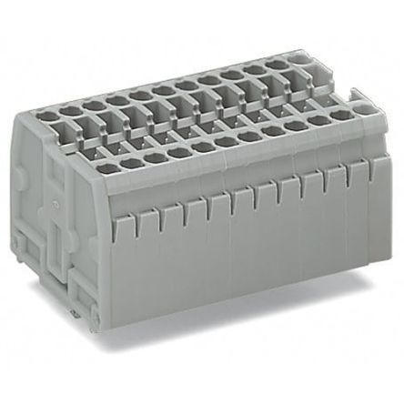 WAGO 869-189 869 Series Terminal Strip Grey, 2.5mm², 1-Level, Cage Clamp