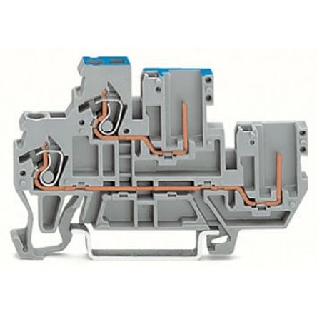 WAGO 870-103 870 Series Terminal Block Grey, 2.5mm², 2-Level, Cage Clamp
