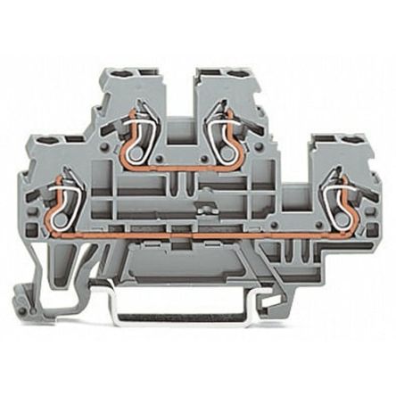 WAGO 870-502 870 Series Terminal Block Grey, 2.5mm², 2-Level, Cage Clamp