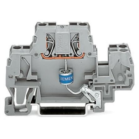 WAGO 870-523/281-580 870 Series Terminal Block Grey, 2.5mm², 2-Level, Cage Clamp
