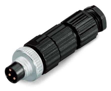 WAGO Industrial Circular Connector, 3 Contacts, Plug-in, M8 Connector, Plug, Male, IP67, 756 Series