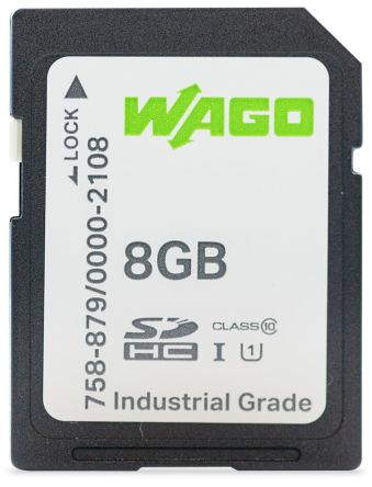 WAGO 8 GB Industrial Grade SD SD Card, 45 Mb/s Write, 50 Mb/s Read