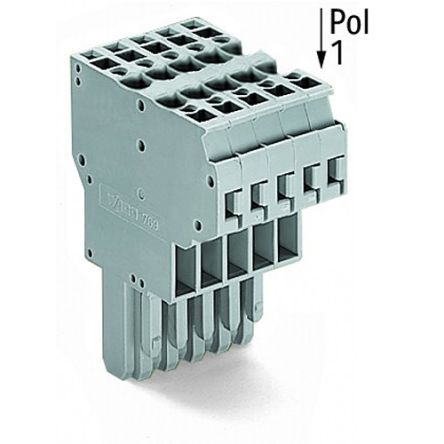 WAGO 769 Series Straight PCB PCB Socket, 5-Contact, 5 mm Pitch Cage Clamp