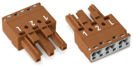 WAGO 770 Series Cable Socket Female Cage Clamp, 3-Pole, 25A, 3-Way, IP20
