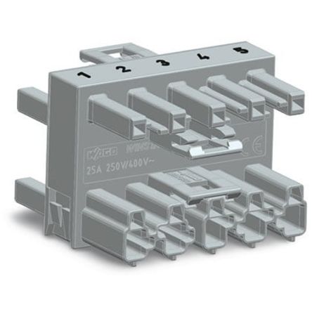 WAGO 770 Series Cable Distribution Connector Cage Clamp, 5-Pole, 3-Way, IP20