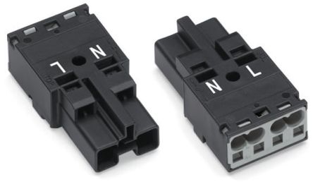 WAGO 770 Series Cable Plug Male Cage Clamp, 2-Pole, 25A, 2-Way, IP20