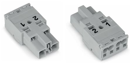 WAGO 770 Series Cable Plug Male Cage Clamp, 2-Pole, 25A, 2-Way, IP20