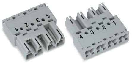 WAGO 770 Series Cable Plug Male Cage Clamp, 4-Pole, 25A, 2-Way, IP20