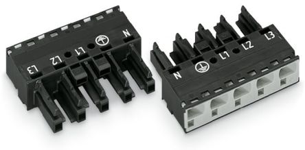 WAGO 770 Series Cable Socket Female Cage Clamp, 5-Pole, 2-Way, IP20