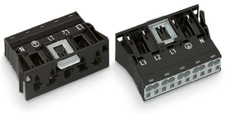 WAGO 770 Series Snap-in Plug Male Cage Clamp, 5-Pole, 5-Way, IP20