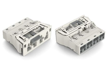 WAGO 770 Series Snap-in Plug Male Cage Clamp, 4-Pole, 3-Way, IP20