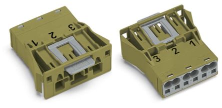 WAGO 770 Series Snap-in Plug Male Cage Clamp, 3-Pole, 25A, 3-Way, IP20