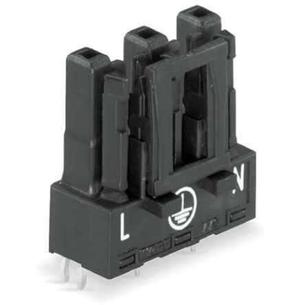 WAGO 770 Series Straight PCB PCB Socket, 3-Contact, 1 Row, 10 mm Pitch Cage Clamp