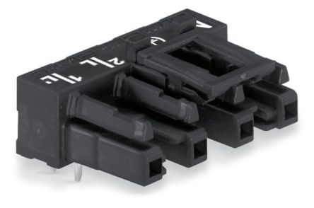 WAGO 770 Series Angled PCB PCB Socket, 4-Contact, 1 Row, 10 mm Pitch Cage Clamp