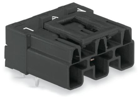 WAGO 770 Series Angled PCB PCB Header, 3 Contact(s), 10 mm Pitch, 1 Row, Shrouded