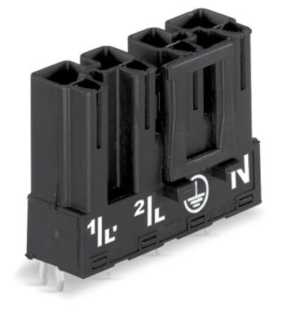 WAGO 770 Series Straight PCB PCB Header, 4 Contact(s), 10 mm Pitch, 1 Row, Shrouded