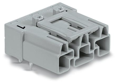 WAGO 770 Series Angled PCB PCB Header, 3 Contact(s), 10 mm Pitch, 1 Row, Shrouded