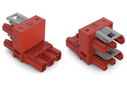 WAGO 770 Series Cable Distribution Connector Cage Clamp, 3-Pole, 25A, 3-Way, IP20