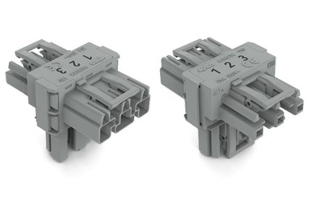 WAGO 770 Series Cable Distribution Connector Cage Clamp, 3-Pole, 25A, 3-Way, IP20