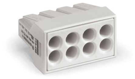 WAGO 773 Series Junction Box Connector, 8-Way, 14AWG, 18 AWG Wire, 24A Push-in
