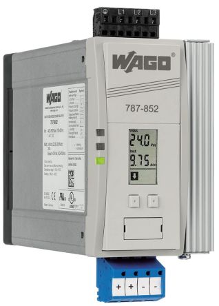 WAGO 787 Switched Mode Power Supply DIN Rail Power Supply 550V ac AC Input 24V dc, 20 A Output DC 480 W