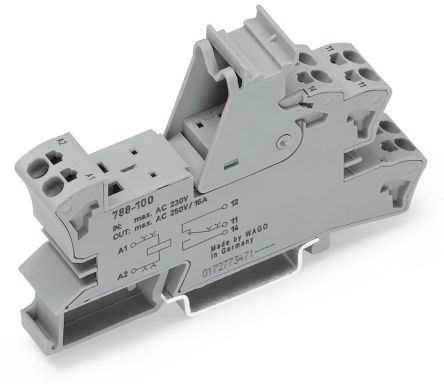 WAGO 788 1 Way 300V DIN Rail Relay Socket, for use with Basic Relays