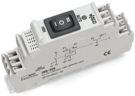 WAGO 789 Series Relay Module, DIN Rail, 24V dc Coil, 19mA