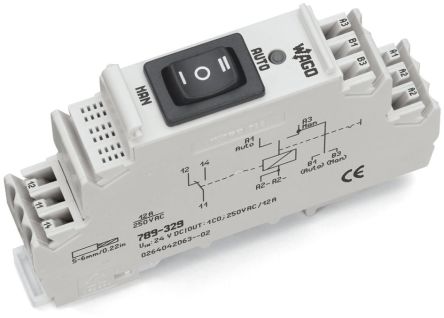 WAGO 789 Series Relay Module, DIN Rail, 24V dc Coil, SPDT, 19mA