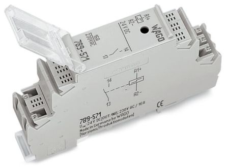 WAGO DIN Rail Latching Relay, 230V Coil, 10mA, SPST