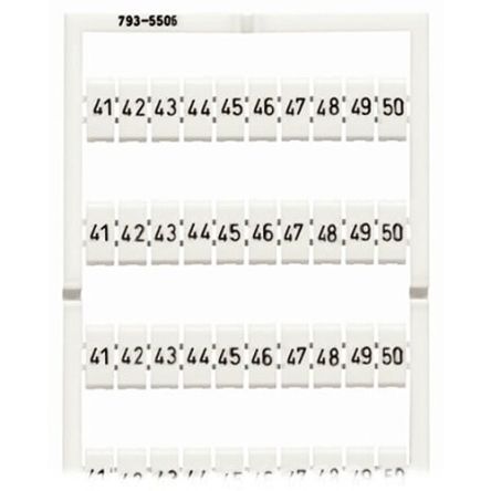 WAGO Numbers Marker Card for use with Terminal Block