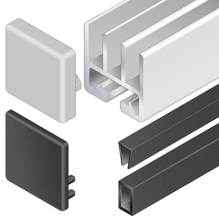 Bosch Rexroth Grey Polypropylene Cover Cap 45 x 45 mm Strut Profile, 10 mm Groove