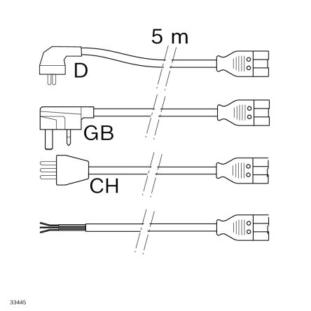 Bosch Rexroth Power Cord, 5 m Orange Polyurethane