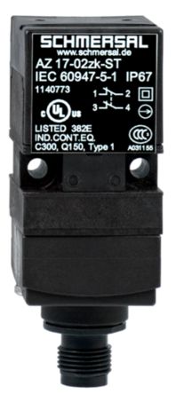 Schmersal AZ 17 Safety Interlock Switch, Keyed Actuator Included, Fibreglass Reinforced Thermoplastic, Keyed