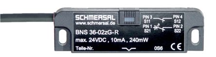 Schmersal BNS 36 Series Magnetic Non-Contact Safety Switch, Fibreglass Reinforced Thermoplastic Housing, 75V dc, 2,