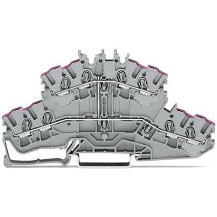 WAGO 2002-2408 22 (TOPJOB S) Series Terminal Block Grey, 2.5mm², 2-Level, Push-in, Ex, IECEx, ATEX