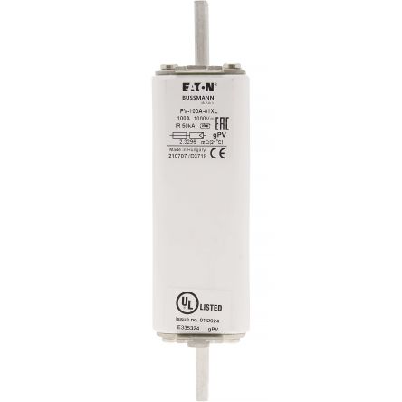 Eaton 100A Tag Fuse L 1000V, 189 mm