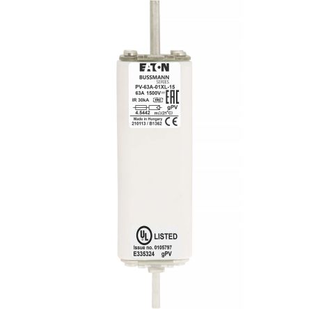 Eaton 63A Tag Fuse 01XL 1500V, 189 mm