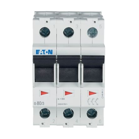 Eaton 3-Pole Distribution Board Isolator Switch -, IP40, 80A, 0 W