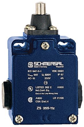 Schmersal EX-Z Series Plunger Actuator, IP67, Die Cast Housing, 230V ac, 4A