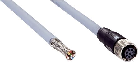SICK Female 8 way Straight to Free Cable End Connector Cable, 10 m