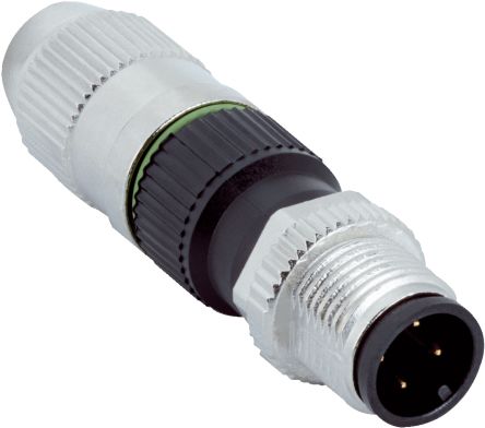 SICK Connector, 4 Contacts, Screw, M12 Connector, Plug, Male, IP65, IP67, YM12U14 Series