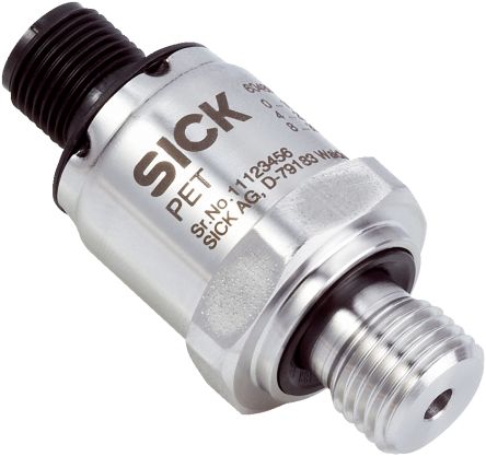 SICK PET Series Pressure Sensor, Current Output 0 bar 10 bar, Gauge Reading